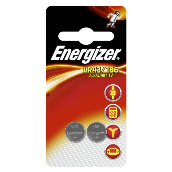 Knappcellsbatteri Energizer Alkaline LR43/186 FSB2 1,5 V, 2-pack