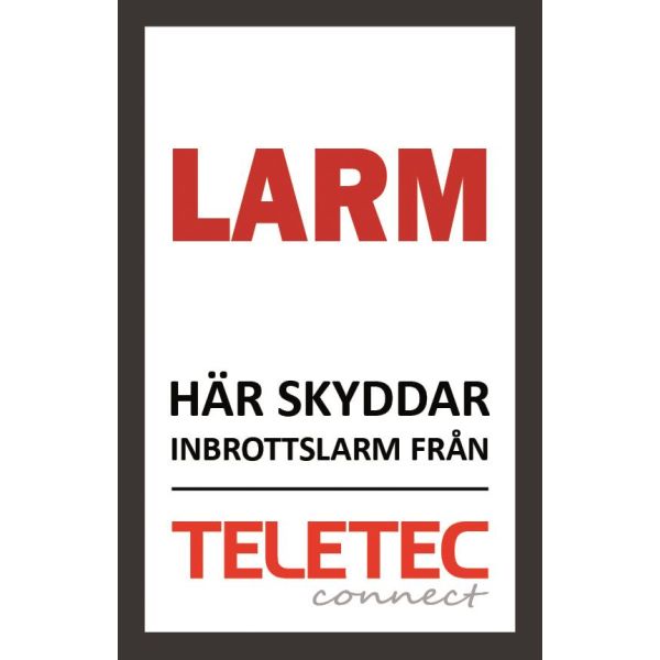 Alarmskilt Teletec Connect 111851 selvheftende 47 x 73 mm