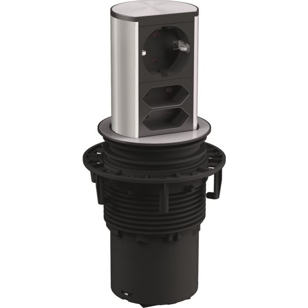 Uttag BACHMANN Popup Elevator höj- och sänkbar 1 x schuko, 2 x euro