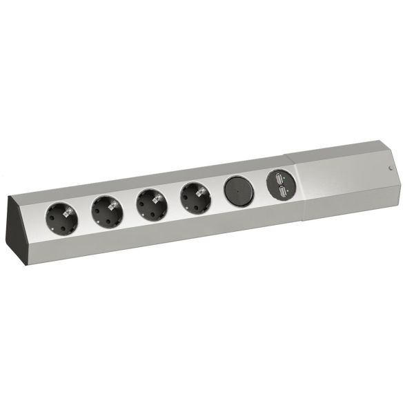 Köksströmlist BACHMANN 923.008 2 x USB-laddare, 4 x Schuko