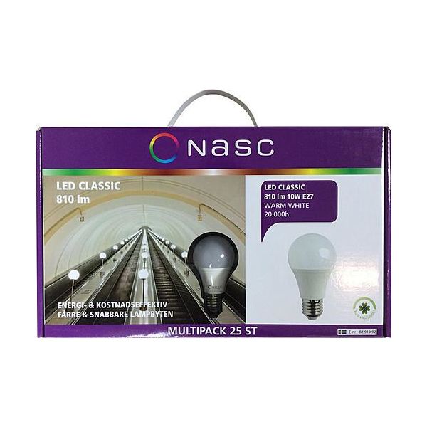 LED-lampa Narva Classic 10 W, 2700 K, 25-pack B22d-sockel
