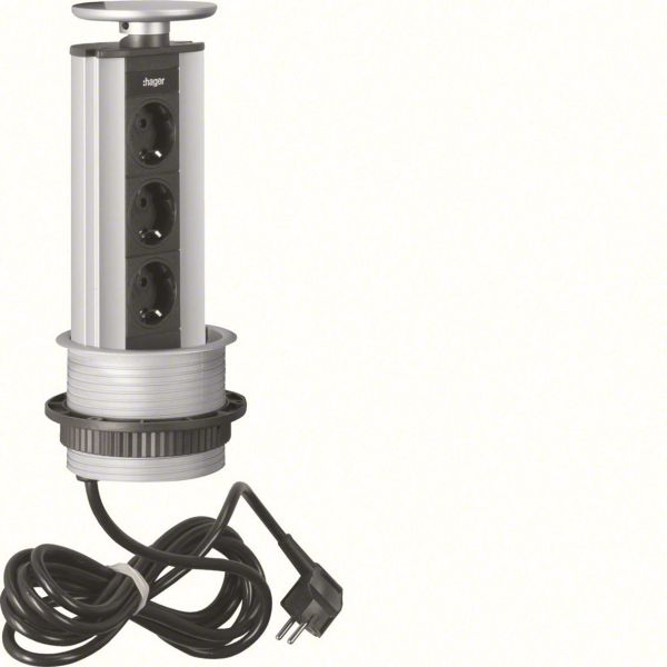 Bordmodul Hager G7043LED 3 jordede uttak, LED