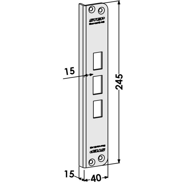 Slutbleck STEP ST6537 vinklat, runda hörn