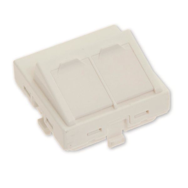 Centrumplatta Eurolan 16A-00-08WT 2 x RJ45, 45 x 45 mm