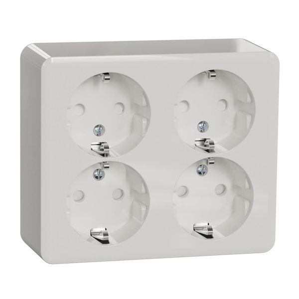 Vegguttak Schneider Electric Exxact 4-veis, utenpåliggende Hurtigkobling