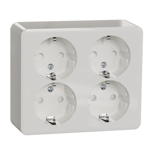 Vegguttak Schneider Electric Exxact 4-veis, utenpåliggende Skruetilkobling