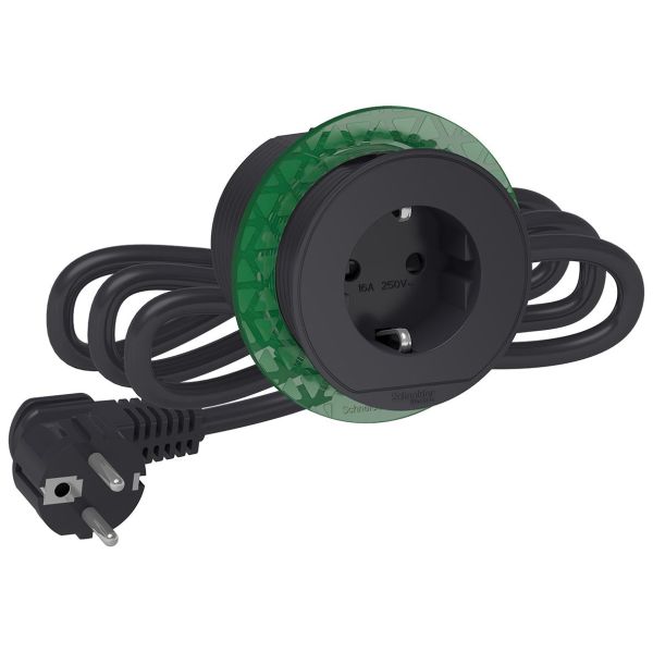 Bordsenhet Schneider Electric XS Unica inbyggd, 60 mm Antracit