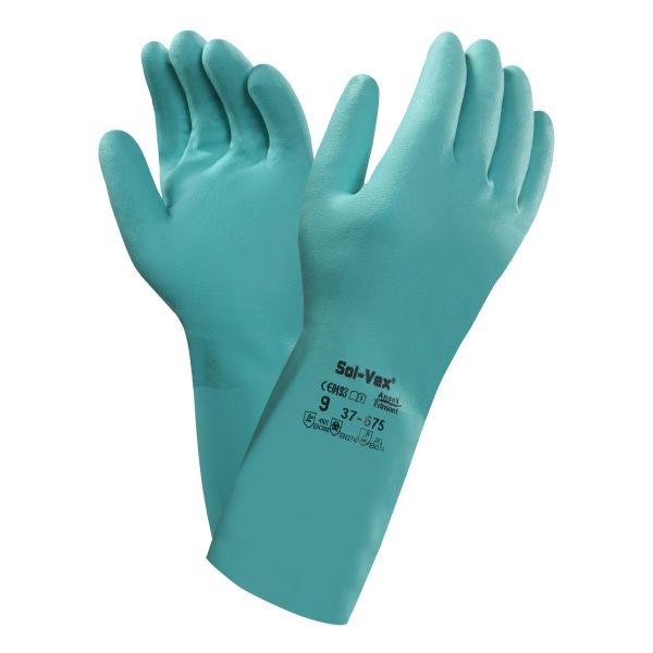 Handske Ansell Solvex Plus 37-675 Kemskydd, Nitril Strl 9