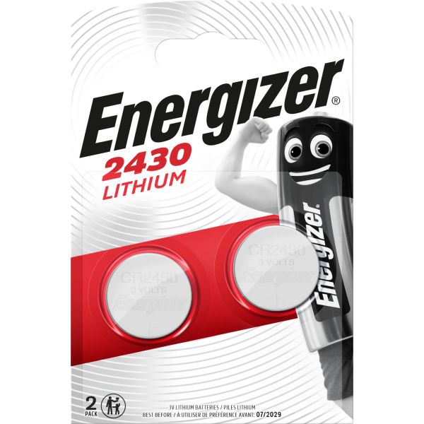 Knappcellsbatteri Energizer 2430 litium, 3 V, 2-pack