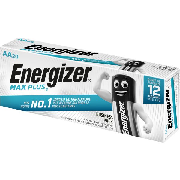 Alkaliskt batteri Energizer Max Plus AA, 1,5 V, 20-pack