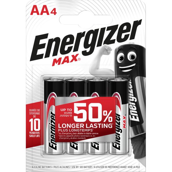 Batteri Energizer Max AA, 1,5 V 4-pack