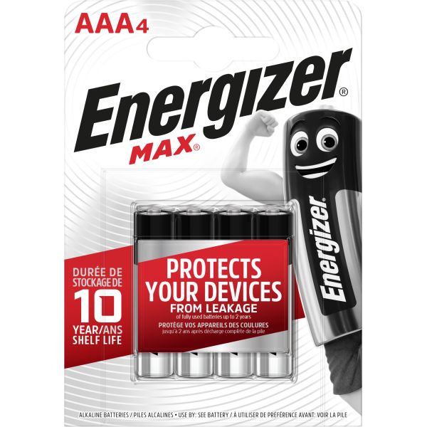 Batteri Energizer Max AAA, 1,5 V 4-pack