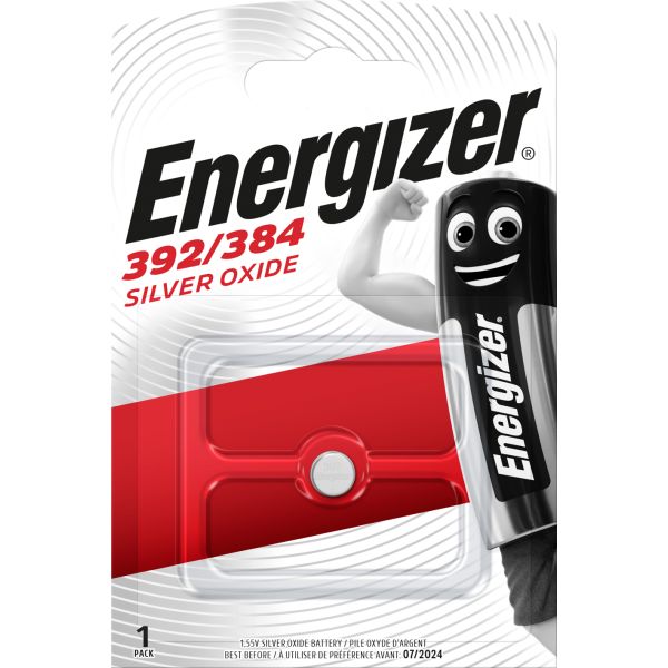 Energizer 392/384 Knappcellsbatteri silveroxid, 1,55 V 7,9 x 3,6 mm