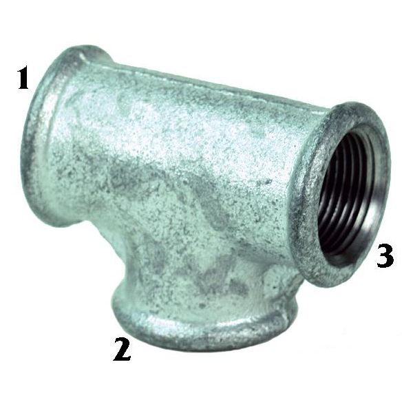 T-rör Gelia 3015156042 galv, aducerad, rak G20 (3/4")