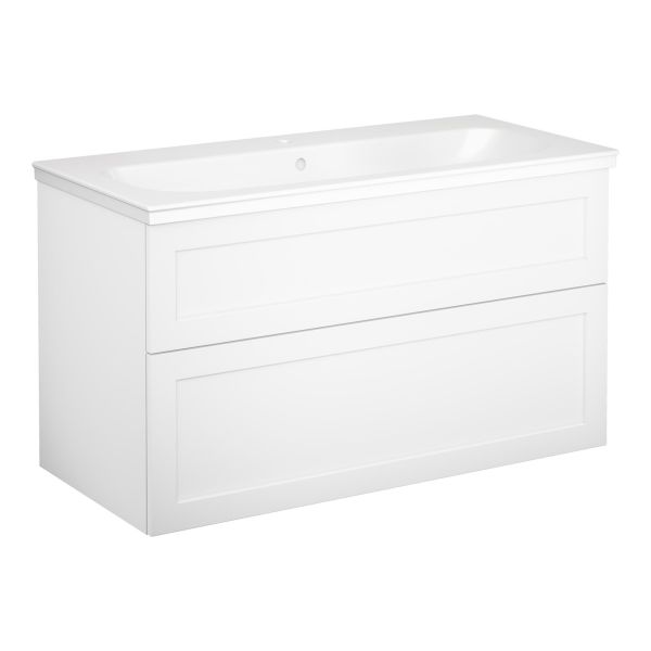 Kommodpaket Gustavsberg Artic ramlucka, vit, 100 cm, 1 blandarhål