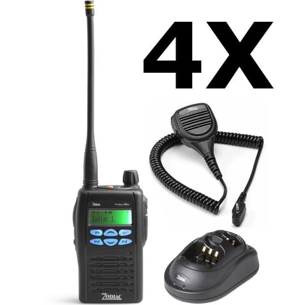 Komradiopaket Zodiac Proline Plus 400 4 enheter med laddare