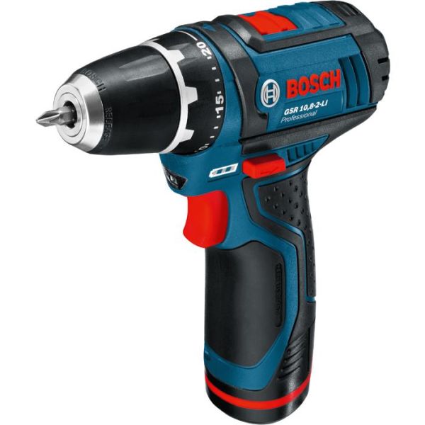Borskrutrekker Bosch GSR 12V-15 med batterier og lader