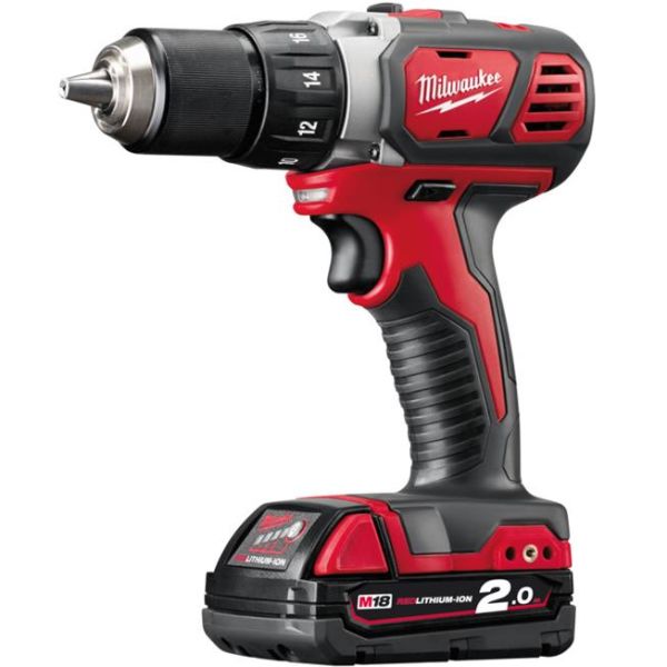 Borskrutrekker Milwaukee M18 BDD-202C med batterier og lader