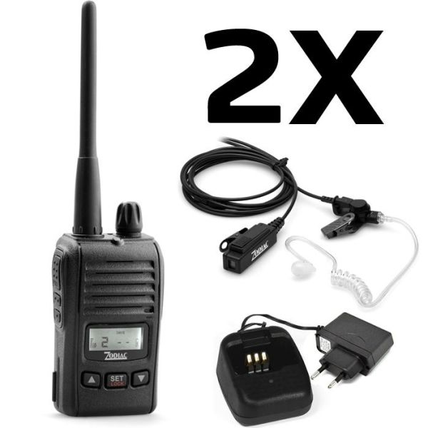 Komradiopaket Zodiac Freetalk Mini 2 enheter med laddare
