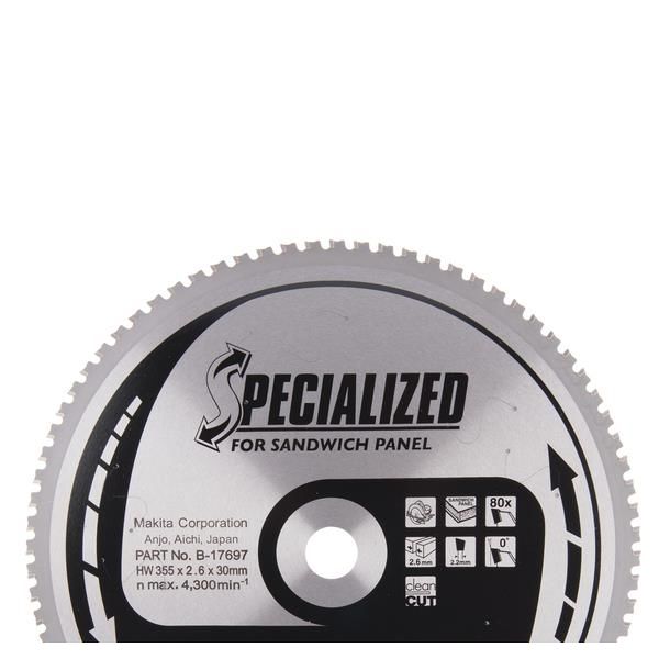 Sågklinga Makita B-17697 80T, 355x30mm