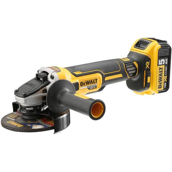 Vinkelslip Dewalt DCG405P2 med 5,0Ah batterier och laddare