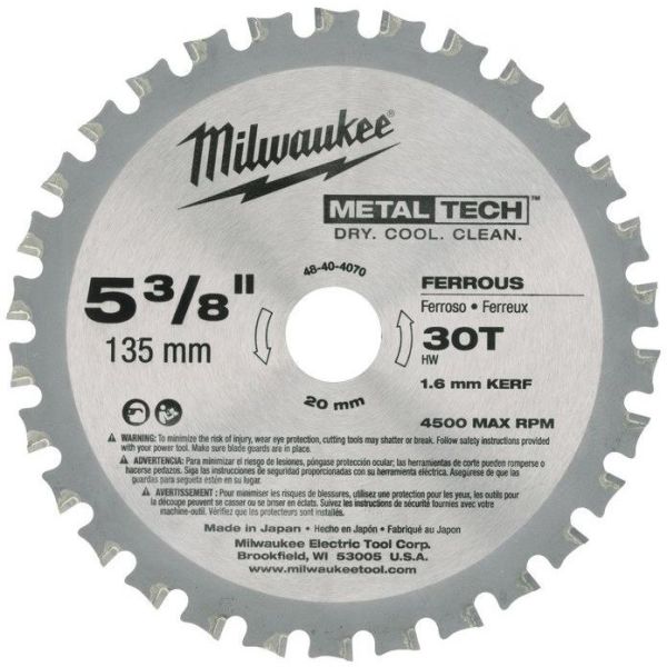 Sågklinga Milwaukee 48404070 135x20mm, 30T