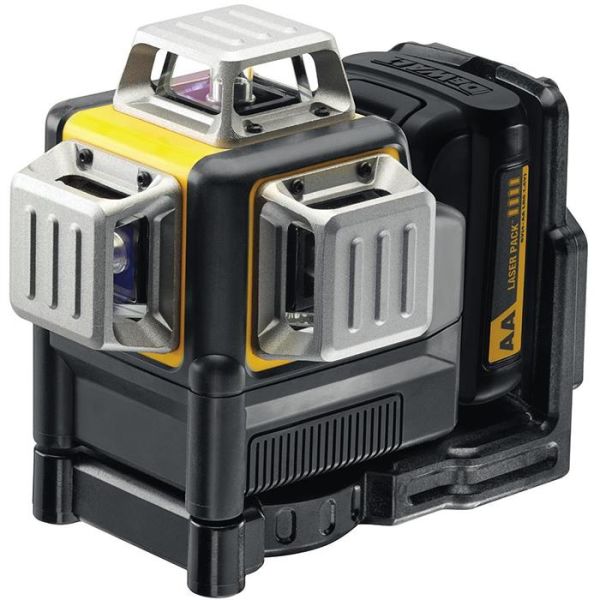 Krysslaser Dewalt DCE089LR med alkaliske AA-batterier