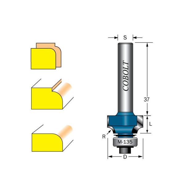 Avrundningsfräs Cobolt 217-020 R=2 D=17 L=8