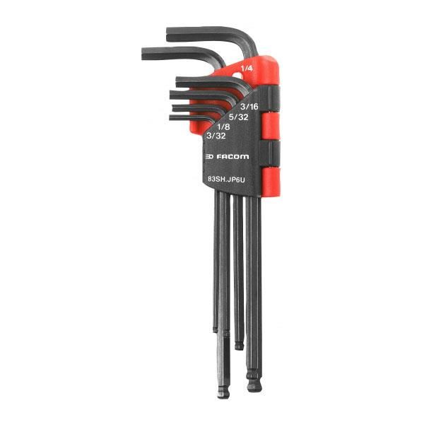 Insexnyckelsats Facom 83SH.JP7 lång sfärisk 1,5 mm-6 mm, 7 st.