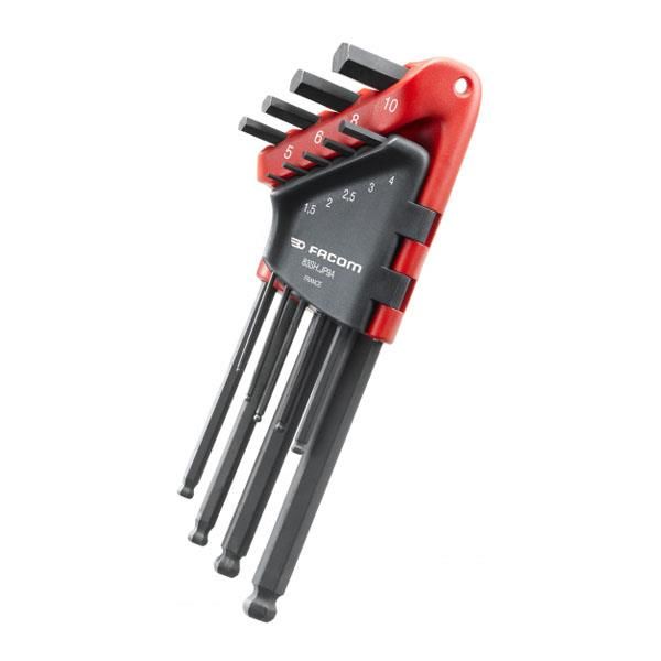 Insexnyckelsats Facom 83SH.JP9A lång sfärisk 1,5 mm-10 mm, 9 st.
