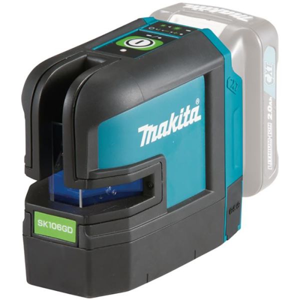 Ristilaser Makita SK106GDZ vihreä, ilman akkua ja laturia