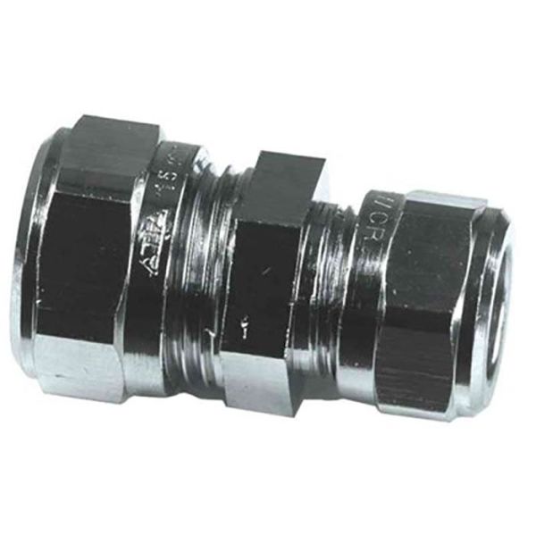 Klämringskoppling Gelia 3006110942 rak, förminskad, krom, 10 x 8 mm