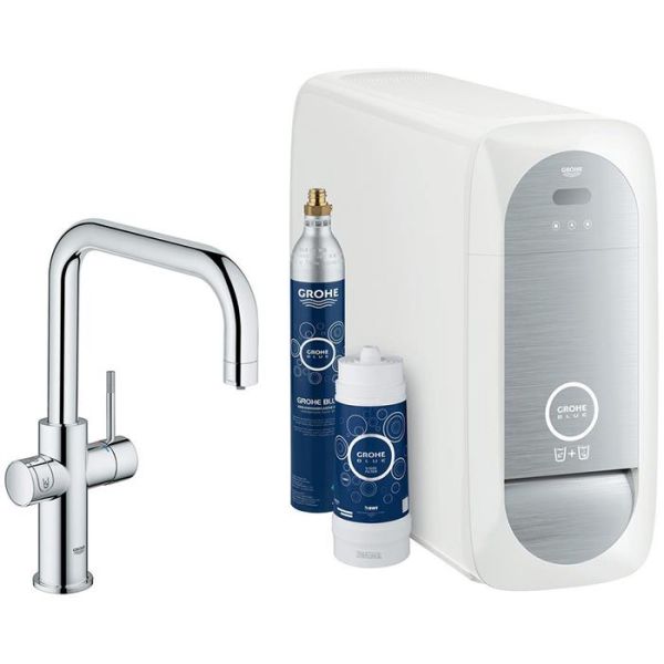 Kjøkkenbatteri Grohe Blue Home krom, U-tut, trådløst oppkoblet