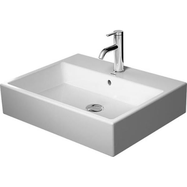 Tvättställ Duravit Vero Air med breddavlopp och ett blandarhål 600 x 470 mm