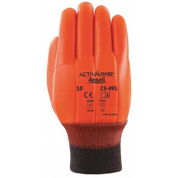 Vinterhanske Ansell Hi-Viz 23-491 PVC, fôret, str. 10