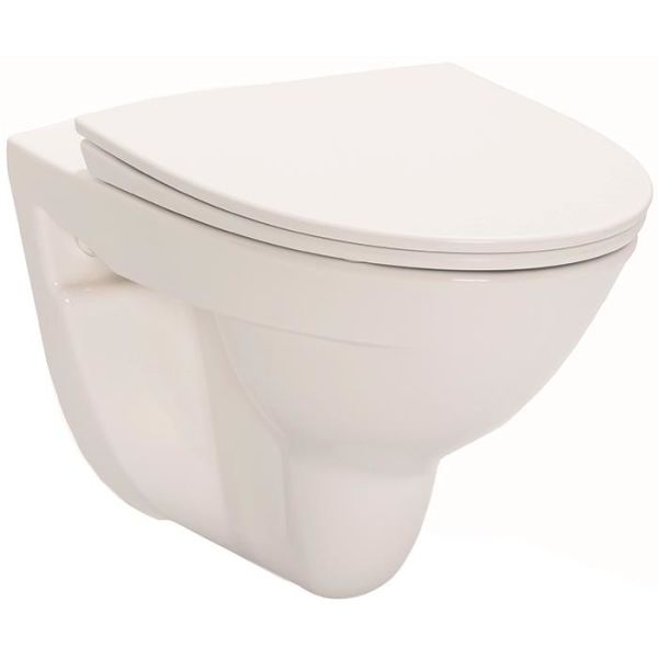 Toalettstol IDO Glow Rimfree 7626501201 vägghängd, med hårdsits soft-close