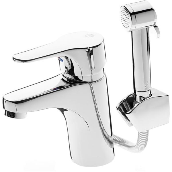Tvättställsblandare Gustavsberg Nautic GB41214147 med sidodusch, utan lyftventil