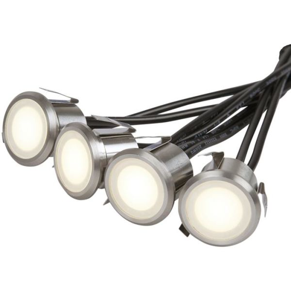 Altanarmatur Hide-a-Lite Decklight Garden Kit rostfritt stål, 3000 K
