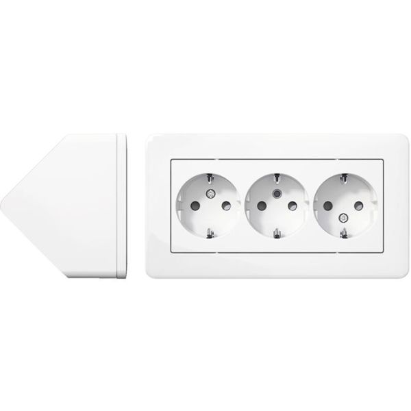 Hjørneboks Schneider Electric Exxact WDE008290 med 3-veisuttak, jordet