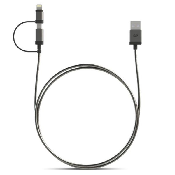 USB-kabel GP Batteries MFI Lightning/Micro, 1 m