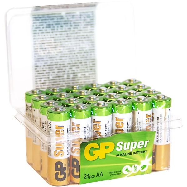 Alkaliparistot GP Batteries Super Alkaline 15A/LR06 AA, POWERCASE, 24 kpl pakkaus
