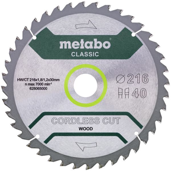 Sahanterä Metabo 628065000 216x30 mm, 40T