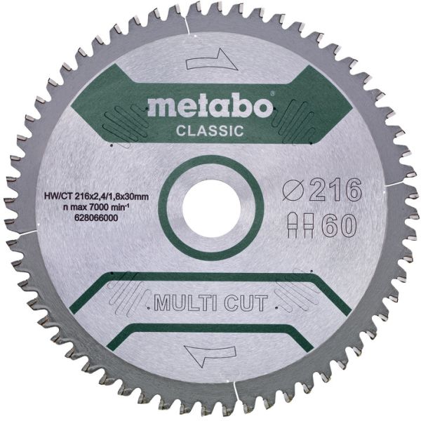 Sahanterä Metabo 628066000 216x30 mm, 60T