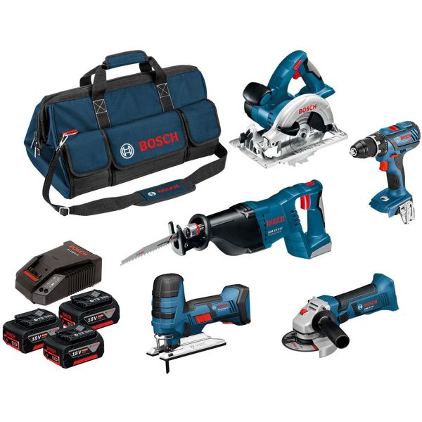 Bosch 0615990K6N Verktøypakke med koffert, 4,0 Ah batterier 0615990K1E Bosch Verktøypakke med veske, 5,0 Ah batterier og