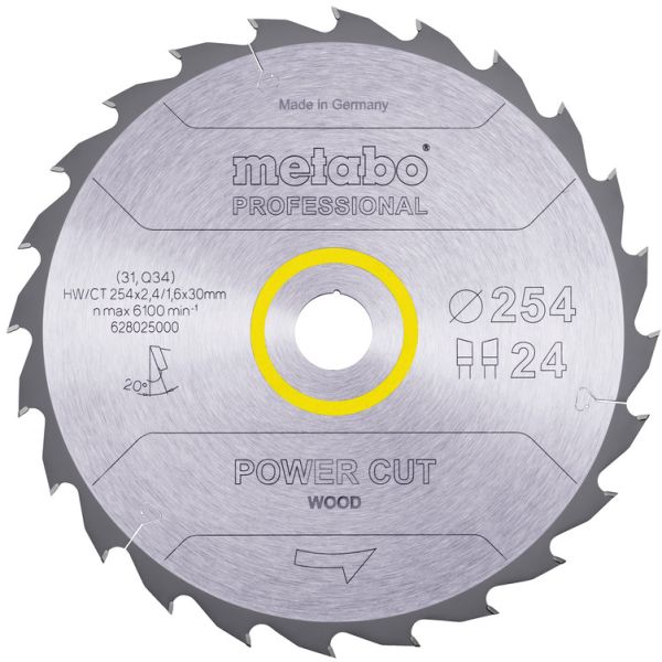 Sahanterä Metabo 628025000 254x30 mm, 24T