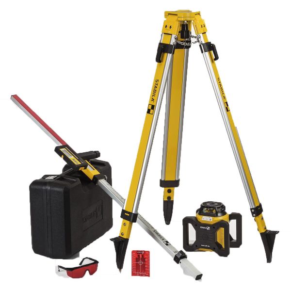 Rotationslaserpaket Stabila LAR 160 7 delar, med röd laser & tillbehör