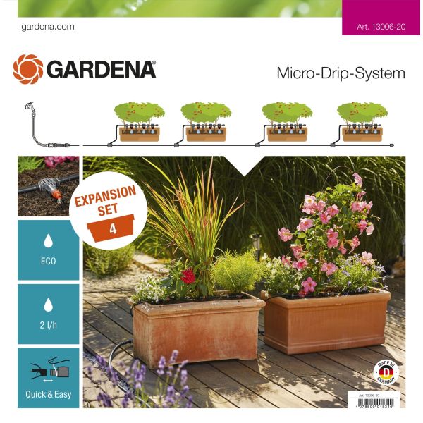 Påbyggingspakke Gardena Micro-Drip-System for plantekasser