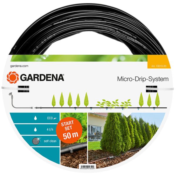 Dråpeslange Gardena Micro-Drip-System 50 m, med trykkutjevner
