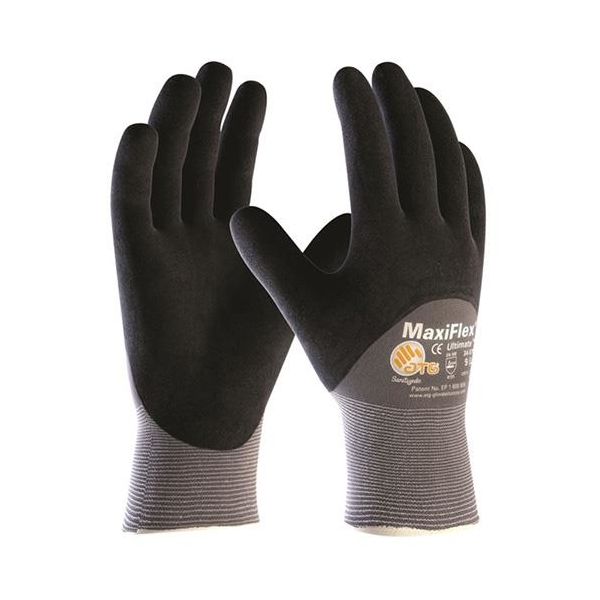 Montagehandske Maxiflex Ultimate 34-875 grå/svart, halvdoppad 11