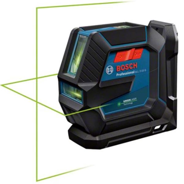 Linjelaser Bosch GLL 2-15/LB10 grön, med batterier